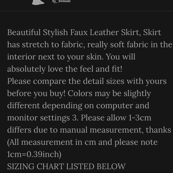 🌺Faux leather midi Skirt - Picture 4 of 6